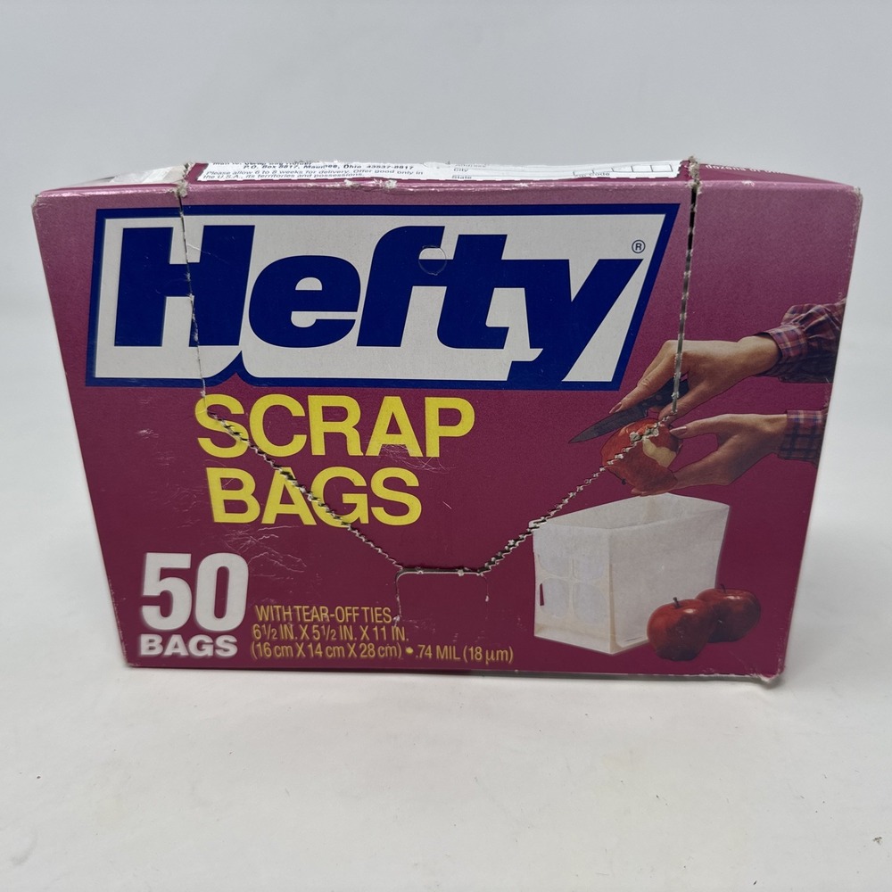 Hefty Scrap Bags w/ Tear Off Ties - Open Box‎ Approximately 45 Bags Discontinued
